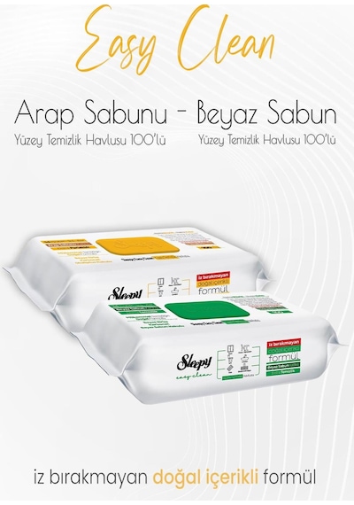 Easy Clean Yüzey Temizlik Havlusu 100' Lü Ve Arap Sabunu Katkılı 100'lü Diğer