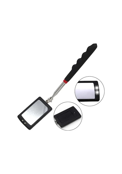 Ayt Powermaster Pm-26176 Teleskopik Uzayan Katlanır Işıklı Ayna 90 Cm Uzama Boyu