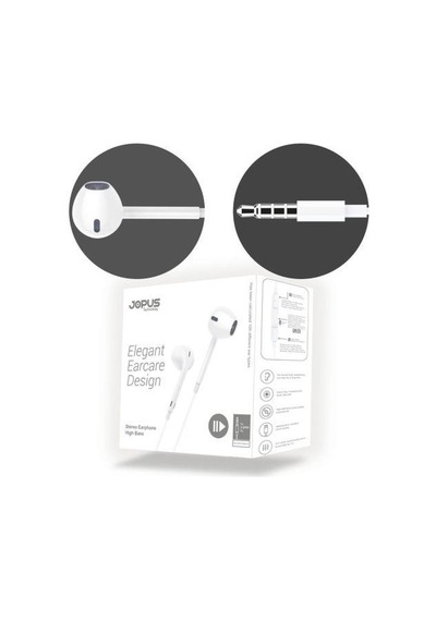 Jopus K50 Apple Uyumlu iPhone 6g\5g İle  Mikrofonlu Kulaklık Beyaz Diğer
