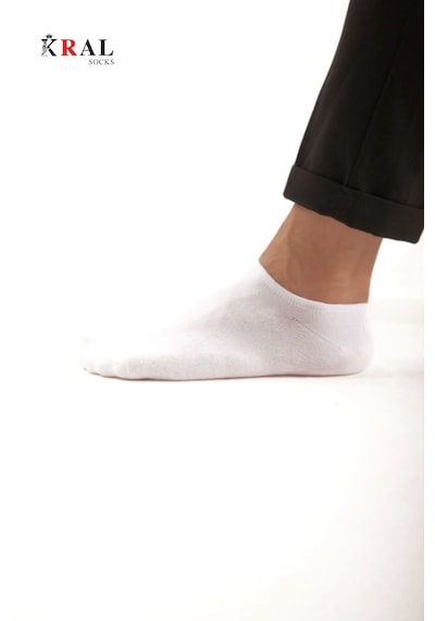Kral Socks Kadın - Erkek Pamuklu Terletmez 10'lu - 10 Çift Yazlık Görünmez Çorap Beyaz