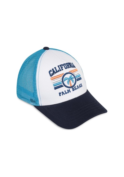Civil Boys Calıfornıa Premium Nakış 6-9 Yaş Çocuk Erkek Kep Şapka - Beyaz