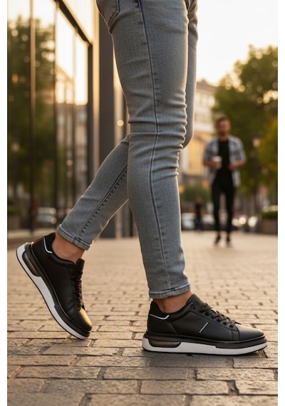 Enoch Erkek Günlük Spor Ayakkabı Kapsül Tabanlı Sneaker Yazılı Ve Suya Dayanıklı Model Siyah - Beyaz Enoch Erkek Günlük Spor Ayakkabı Kapsül Tabanlı Sneaker Yazılı Ve Suya Dayanıklı Model Siyah - Beyaz