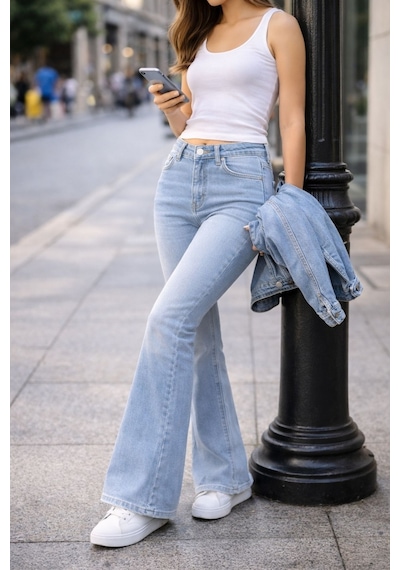 Cedy Denım Yüksek Kalite Kadın 5 Cep Düşük Bel İspanyol Paça Skinnyfit Esnek Jean Pantolon C619 Beyaz Cedy Denım Yüksek Kalite Kadın 5 Cep Düşük Bel İspanyol Paça Skinnyfit Esnek Jean Pantolon C619 Beyaz