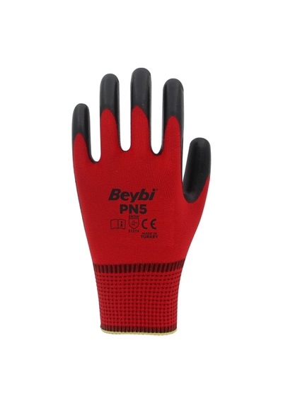 Beybi Nitril Poly Pn5 Kırmızı Siyah No:9 - 1 Çift