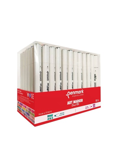Penmark Art Marker Dual Nib Fırça Uç + Kesik Uç 72 Renk Set Yerl