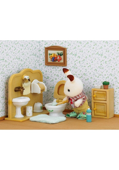 Sylvanian Families Çikolata Kulaklı Tavşan Erkek Kardeş ve Tuvale