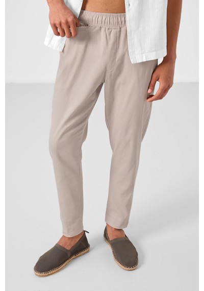 Tommylife Taş Standart Fit Dokuma Hafif Esnek Chino Erkek Pantolon - 82177 Taş