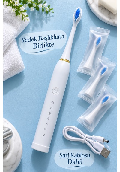Beyaz Elektrikli Diş Fırçası 500 Mah Bataryalı