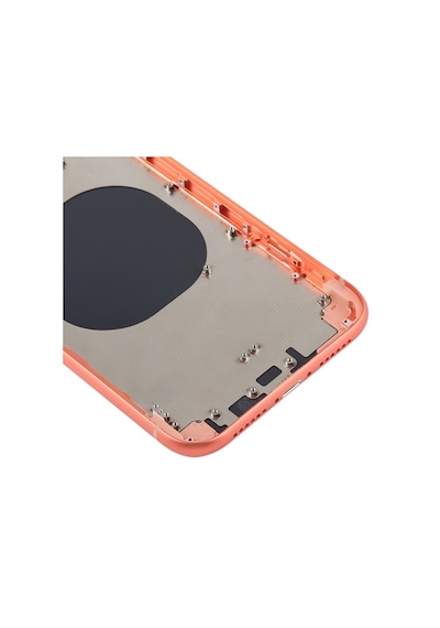 Cbtx Kamera Lensli Ve Sım Kart Tepsisi Ve Apple Uyumlu iPhone Xr Mercan İçin Yan Anahtarlarla Arka Gövde Kapağı