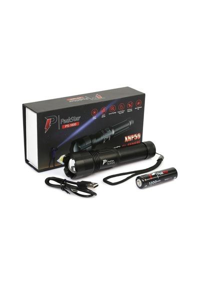 Delux Serisi Arama Faaliyeti Seyahat Dis Mekan Peakstar Ps1600 Süper Parlak Led Zoomlu 5 Mod Çok Renkli