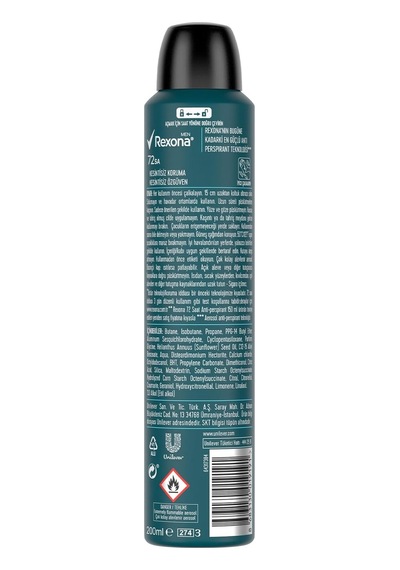 Rexona Men Erkek Sprey Deodorant Xtra Cool 72 Saat Kesintisiz Üstün Koruma 200 Ml