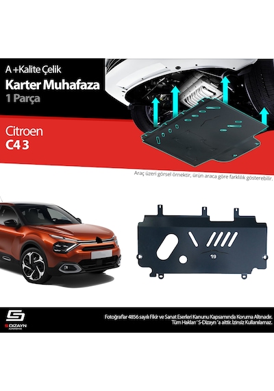 S-dizayn Citroen C4 Çelik Karter Muhafaza Koruma 2021 Üzeri A+ Kalite