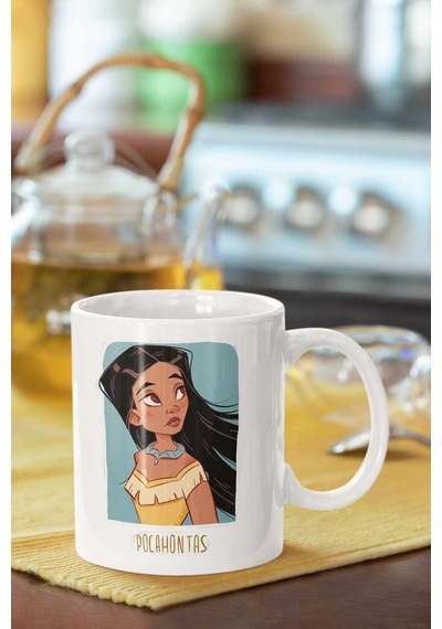 Pocahontas Baskılı Porselen Kupa Bardak Beyaz