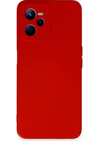 Lvsqvr Newface Realme C35 Kılıf Nano İçi Kadife Silikon - Kırmızı