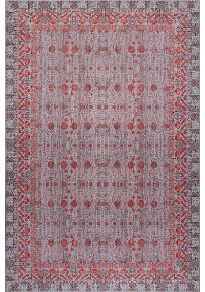 Artloop Folk Gri Minimal Etnik Geometrik Desenli Dokuma Tabanlı Şönil Halı Al 596 Gri Geometrik