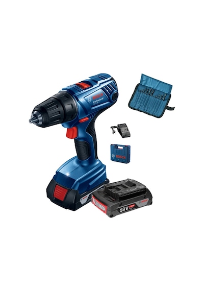 Bosch GSR 180-LI 2x2.0Ah Çift Akülü Vidalama Makinesi + 23 Parça Set - 06019F810A