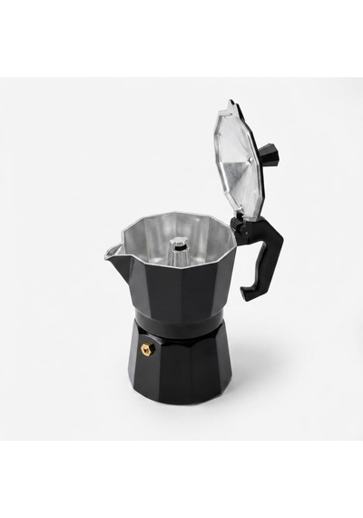 Deconox Siyah Moka Pot 3 Fincanlık Moka Kahve Cezvesi, 180 Ml Alü