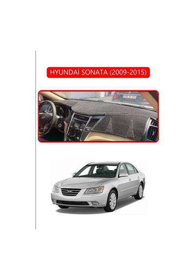 Hyundai Sonata 2009-2015torpido Koruma Halısı Kırmızı Kenar