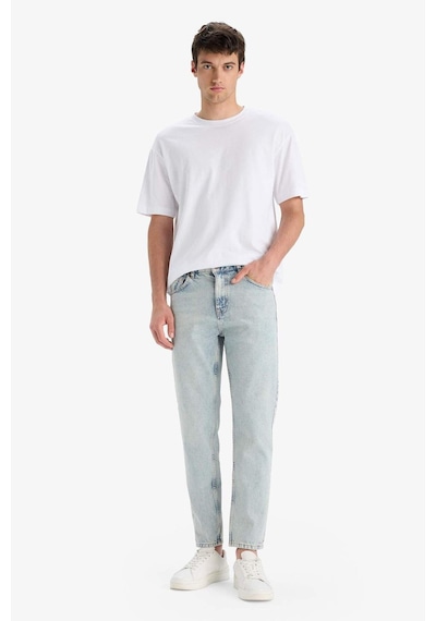 DeFacto %100 Pamuk 90's Slim Fit Dar Kalıp Yüksek Bel Dar Paça Jean Yıkamalı Pantolon F3903AX25SMNM39