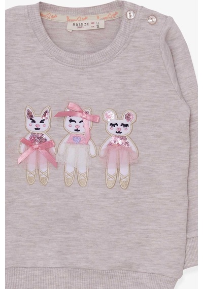 Breeze Kız Çocuk Sweatshirt Sevimli Hayvancıklar Baskılı 1.5-5 Yaş, Bej Melanj-bej Melanj Bej Melanj Breeze Kız Çocuk Sweatshirt Sevimli Hayvancıklar Baskılı 1.5-5 Yaş, Bej Melanj-bej Melanj Bej Melanj