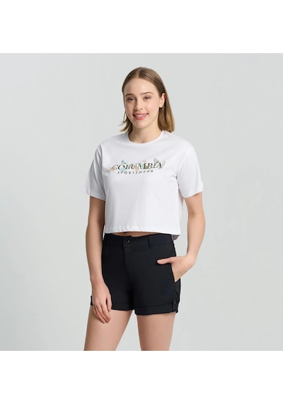 Columbia Csc Outback Crittters Crop Kadın Kısa Kollu Tişört-8227 Beyaz
