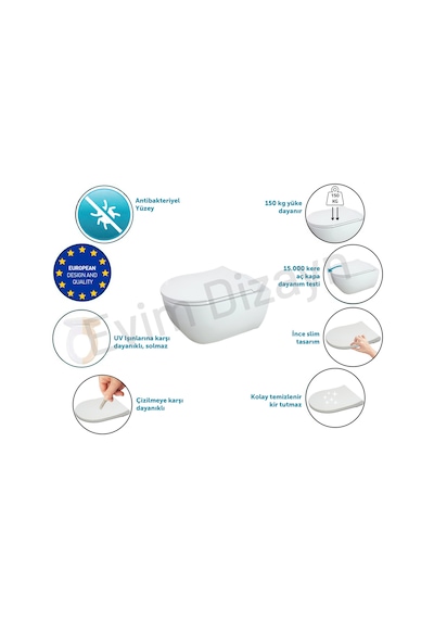 Aqua Bagno Thin Yavaş Kapanan Klozet Kapağı - Duroplast