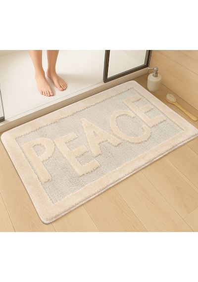 Doğal Kaymaz Taban Banyo Paspas Uzun Ömürlü Yumuşak Dokulu Su Emici Yıkanabilir Peace 60x100 Krem