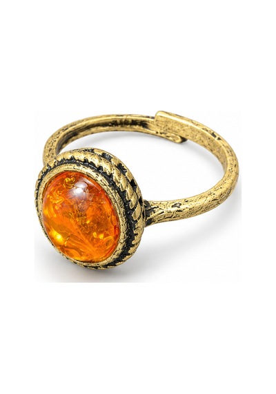 Esoo Jewelry Turuncu Oval Taş Detaylı Eskitme Gold Vintage Ayarlanabilir Kadın Yüzük