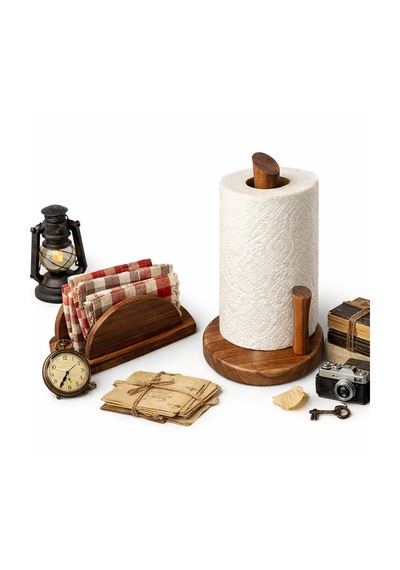 CH woodline Ceviz Kağıt Havluluk Ve Peçetelik Seti Doğal Ahşap Mutfak Organizer, 2 Li Set, Dayanıklı Ve Dekoratif Tasarım - CH woodline Ceviz Kağıt Havluluk Ve Peçetelik Seti Doğal Ahşap Mutfak Organizer, 2 Li Set, Dayanıklı Ve Dekoratif Tasarım -