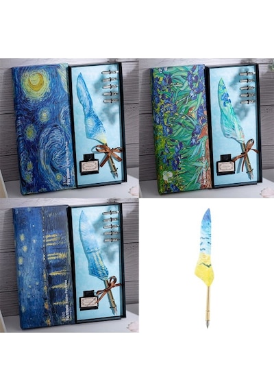 Toptan Vang Gogh Temalı Tüylü Divit Kalem Seti Standart