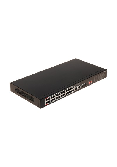 Dahua S3226-24et-240, 24 Port, Megabit, Poe 240w, 2 Port Gigabit Uplink, 2 Port Gigabit Combo Sfp, Longe Range 250mt, Yönetilemez, Rack Mount Switch