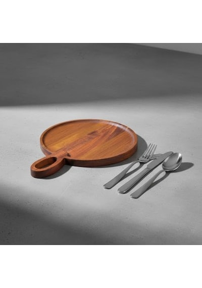 20 Cm Bambu Ahşap Yuvarlak Pasta Kahvaltı Servis Sunum Tabağı Diğer