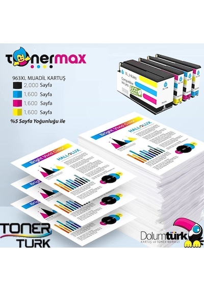 Hp Officejet Pro 9026 Uyumlu Kartuş Takımı / Hp 963xl Uyumlu Kartuş Seti