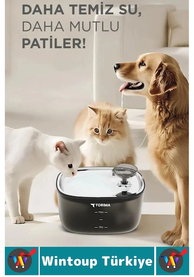 Premium Evcil Hayvan Kedi Köpek Ultra Sessiz Temiz Su Pınarı Otomatik Filtreli Su Çeşmesi 2.5 Litre