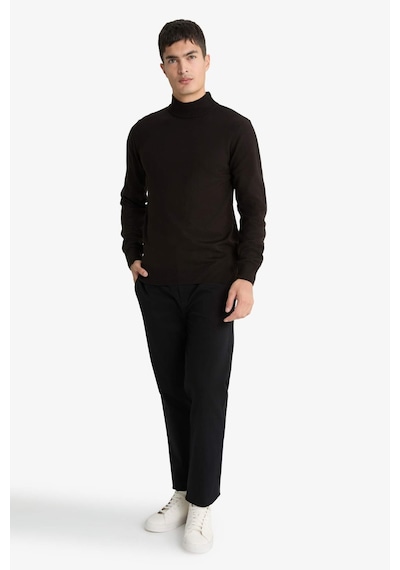 Defacto Slim Fit Dar Kesim Balıkçı Yaka Basic Düz Triko Kazak R1127az25wnbn497 Kahve