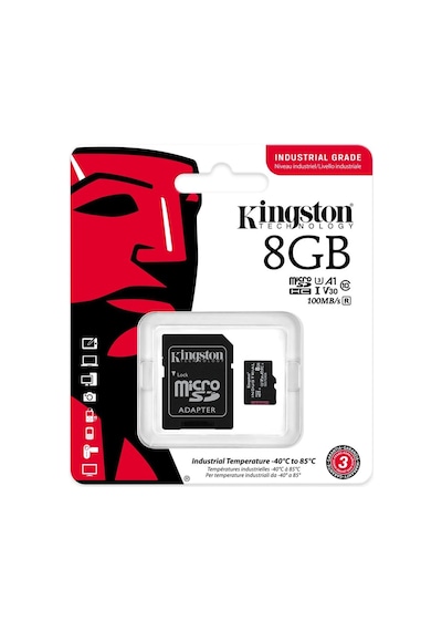 Kingston Sdcıt2-8gb 8gb Microsdhc Industrial C10 A1 Pslc Card + Sd Adapter Hafıza Kartı Kdo
