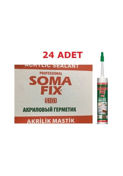24 Adet 500 Gr Beyaz Somafıx-Fermfıx Akrilik Mastik Beyaz