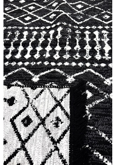 Kilim Paspas Çok Amaçlı Halı Makinede Yıkanabilir Toz Yapmaz Siyah 3