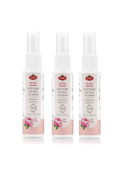 Otacı Gül Kürü Gül Suyu Yüz Spreyi 50 Ml X 3 Adet