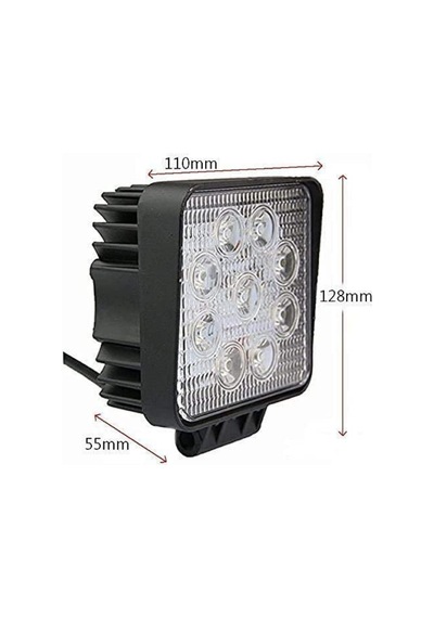 22w Kare 9 Ledli Sis Farı Off Road Çalışma Tekne Lambası