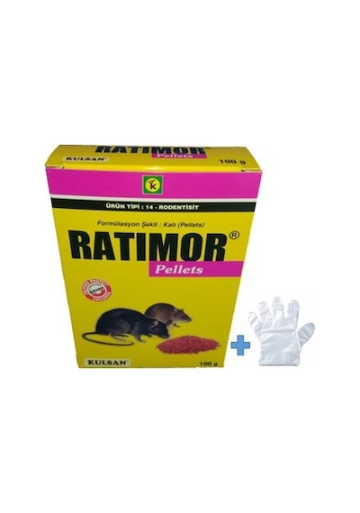 Ratimor Pellet Fare Zehiri 100 G + Uygulama Eldiveni