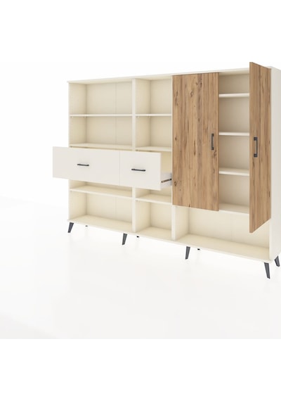 Arges Dolap 10 Raflı 2 Çekmeceli 2 Kapaklı 220x30x163 Aytaşı-çam/ Aytaşı-çam/aytaşı