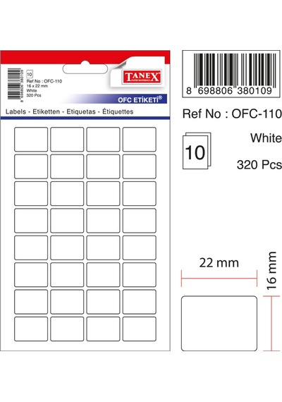 Tanex Ofc-110 Beyaz Ofis Etiketi
