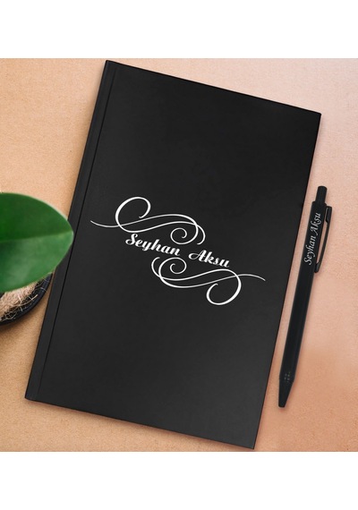 Bk Gift Kişiye Özel İsimli Siyah Sert Kapaklı Defter Ve Tükenmez Kalem Seti, Arkadaşa Hediye, Yeni İş Hediyesi, Doğum Günü Hediyesi-16