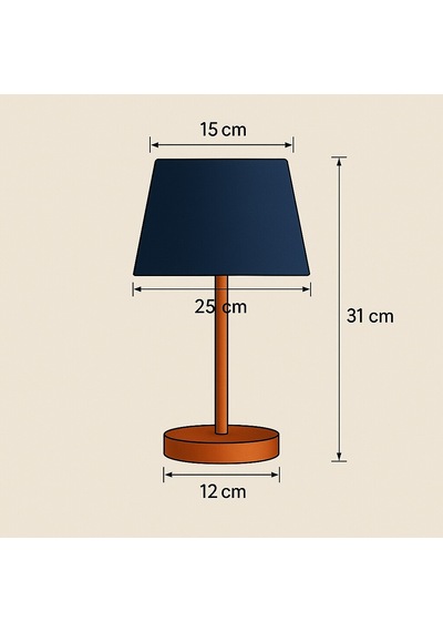 Coppernight Solo Abajur - Oturma Odası & Yatak Odası & Salon Aydınlatma Lacivert