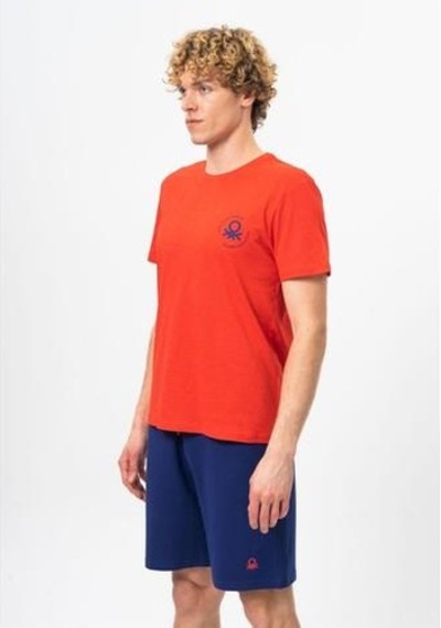 Benetton Bnt-m099-r-23y Erkek T-shirt Bnt-m099-r-r0766 Kırmızı