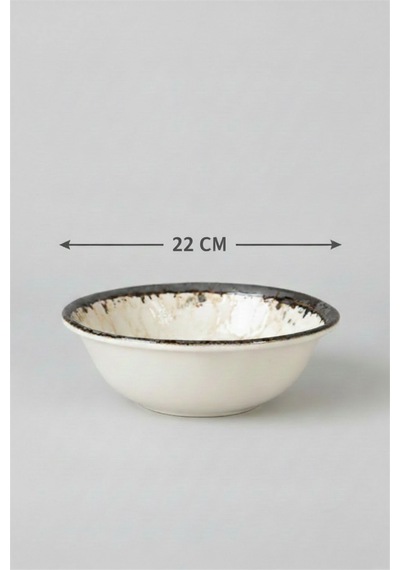 6'lı Valencia Salata Kasesi 22cm Dijital Mega Rinart Krem