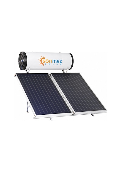 Solar 200l Emayeli Prizmatik Çift Bakır Kollektörlü Güneş Enerjili Su Isıtma Sistemi Kapalı Devre Basınçlı