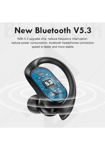 Özel Seri Dokunmatik Dijital Tempolu Thinkplus Bluetooth Kulaklık Kulak İçi Lp75 Siyah