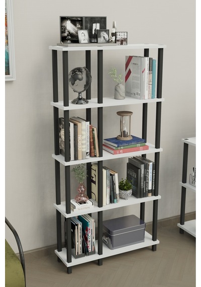 Mirada 5 Katlı Modern Kitaplık Dekoratif Çok Amaçlı Kitaplık Ve Organizer Çok Raflı Düzenleyici - Beyaz Beyaz Mirada 5 Katlı Modern Kitaplık Dekoratif Çok Amaçlı Kitaplık Ve Organizer Çok Raflı Düzenleyici - Beyaz Beyaz